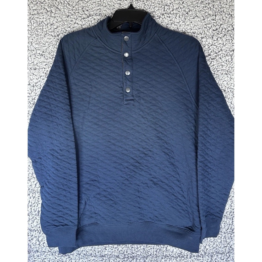 Goodfellow & Co Men's Quilted Pullover Sweatshirt Quarter Button-Down Sz Medium
